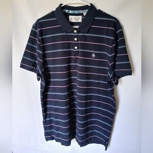 Original Penguin by Munsingwear Mens Short Sleeves Polo Shirt XL/TG/EG Blue Pink